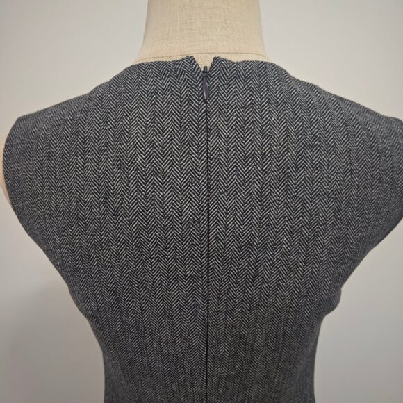 Self-Portrait NWOT GREY HERRINGBONE FLARED MINI DRESS - Picture 6 of 11